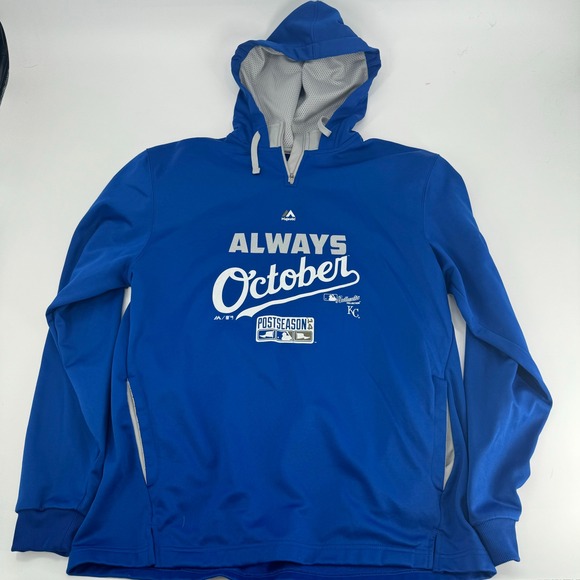 Majestic Kansas City Royals Always October Postseason MLB Hoodie - L - Picture 1 of 2